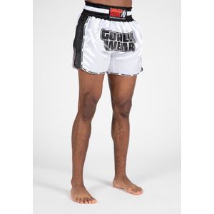 Gorilla Wear - Piru Muay Thai Shorts - Wit/Zwart