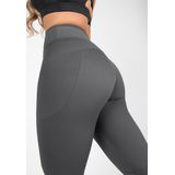Gorilla Wear - Monroe - Leggings - Grijs - 100% Squat-Proof - Stretchy Stoffen - Zijzak met Rits - Geribbelde Tailleband - Mesh Delen
