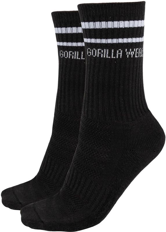 Gorilla Wear - Crew Socks - Zwart - Katoen Mix - 2-Pack