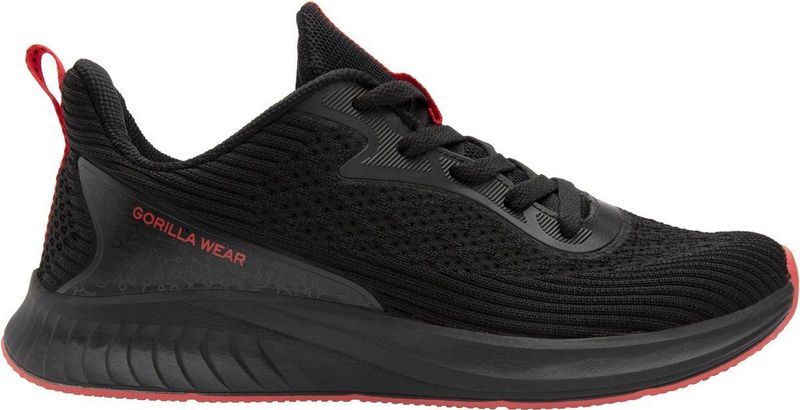 Gorilla Wear - Milton - Trainingsschoenen - Zwart/Rood - Lichtgewicht - Zweetafvoerend