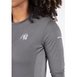 Gorilla Wear - Raleigh Long Sleeve Shirt - Grijs - Slim Fit - Reflecterende Details - Ademend Mesh - Lichtgewicht Polyester