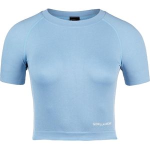 Gorilla Wear - Selah Crop Top - Lichtblauw - Naadloze Technologie - Four-Way Stretch