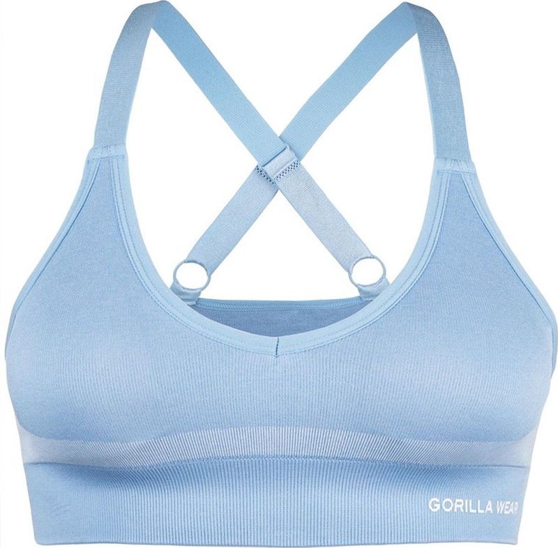 Gorilla Wear - Selah - Sportbeha - Lichtblauw - Medium Ondersteuning, Verstelbare Schouderbanden, Uitneembare Schuimvulling