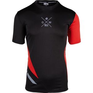 Gorilla Wear - Hornell - T-Shirt - Zwart/Rood - Lichtgewicht Polyester