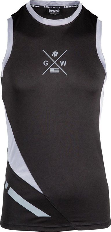Gorilla Wear - Hornell - Tanktop - Zwart/Grijs - Lichtgewicht Polyester