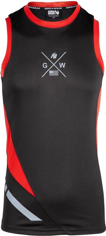 Gorilla Wear - Hornell - Tank Top - Zwart/Rood - Polyester