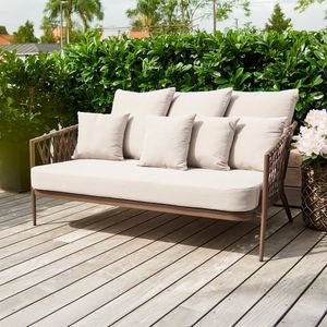 Lisomme Mette rotan tuinbank beige - met zitkussens