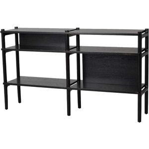 Rowico Home Holton Wandkast - Massief Eikenhout - Open Boekenkast - Zwart