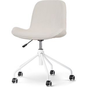 Nolon Nout-Fé bureaustoel rib creme - wit onderstel