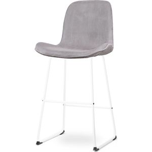Nolon Nino-Fé barkruk rib warm grijs - wit onderstel - 75 cm