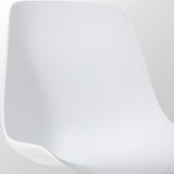 Nolon Nino-Pip Barkruk Wit - Kunststof Zitting - Wit Onderstel - 75 cm - Barstoel - met Rugleuning