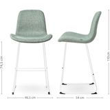 Nolon Nino-fé barkruk zacht wit onderstel 75 cm