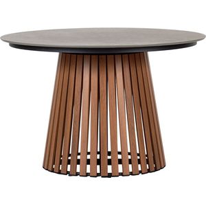 Lisomme Asger metalen tuintafel donkerbruin - Ø115 cm