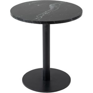 Kick Bijzettafel Marble Rond Hoog - Zwart