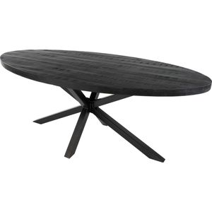 Kick Industrial eetkamertafel Dax ovaal - Zwart - 210 cm