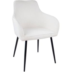 Kick - Eetkamerstoel Maud - Wit - Polyester - Scandinavisch