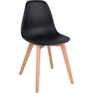 Kick - Yuna - Eetkamerstoel - Zwart - Kunststof en Hout
