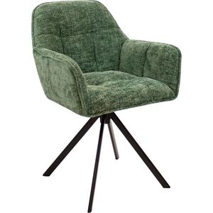 Kick - Luc - Draaistoel - Groen - Chenille - Met Armleuningen
