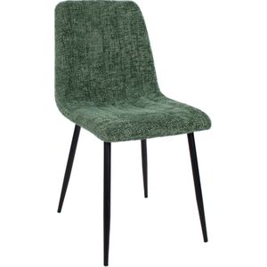 Kick - Sem - Eetkamerstoel - Groen - Chenille - Stalen Frame