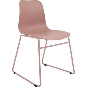 Kick - Kiki - Eetkamerstoel - Roze - Kunststof - Metalen Frame
