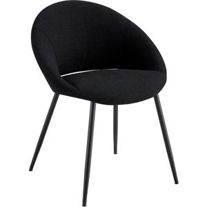 Kick Collection - Eetkamerstoel Job - Zwart - Textuurstof - Robuust Design