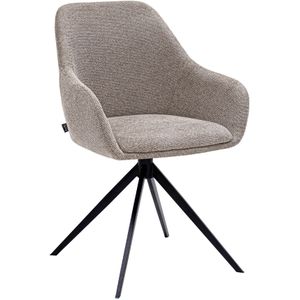 Kick Collection - Mex - Eetkamerstoel - Taupe - Textiel - Draaibaar Onderstel