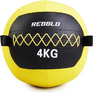 Rebblo Wall Ball - 4 Kg Gewichtsbal - Crossfit Medicijnbal - Fitness Gewicht - Kunstleer - ⌀ 32 cm