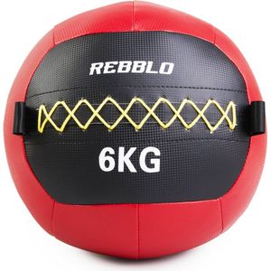 Rebblo Wall Ball - 6 Kg Gewichtsbal - Crossfit Medicijnbal - Fitness Gewicht - Kunstleer - ⌀ 32 cm