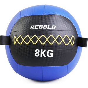 Rebblo Wall Ball - 8 Kg Gewichtsbal - Crossfit Medicijnbal - Fitness Gewicht - Kunstleer - ⌀ 32 cm