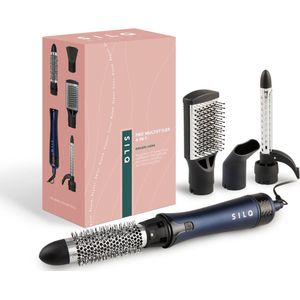SILQ BEAUTY 1200W Multi Hair Styling Brush - hetelucht droogborstel - 360° roterende volumeborstel - föhn, stijltang & kruller - 3 instellingen & 4 mondstukken