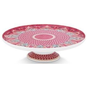 Pip Studio Flower Festival Scallop Taartplateau - Servies - Mini Taartschaal - Donkerroze - 21cm