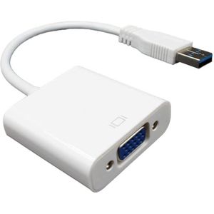 Externe Videokaart Multi Screen Converter Kabel, Display Adapter, USB 3.0 naar VGA (Wit)