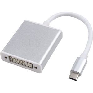 USB-C naar DVI I Adapter Display - Premium Converter - Laptop / All in One PC / Beamer - Type C DVI - Zilver voor Devices met USB-C Display
