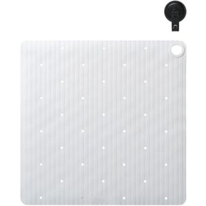 Sealskin Ribb antislip douchemat 55x55 cm wit inclusief zwarte haak