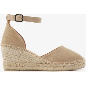 VIA VAI Flora Braid Espadrilles dames - Suède - Beige - Maat 36