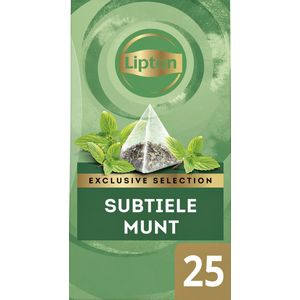 Lipton thee Exclusive Selection, subtiele munt, doos van 25 zakjes