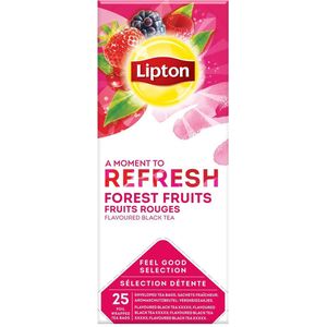 Lipton - Refresh - Zwarte Thee - Forest Fruits - 25 Zakjes van 1,5gr