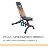 Orange Gym Dumbbell Bench, verstelbare trainingsbank, Fitnessbank