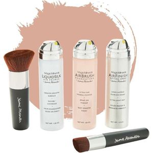 Magic Minerals - AirBrush Foundation Set - Bright/Light - 5-delig - Inclusief Kabuki Kwasten en Primer