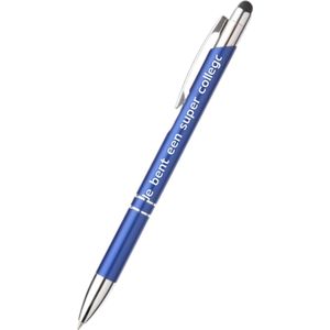 Akyol - je bent een super collega pen - blauw - gegraveerd - Collega pennen - collega - pen met tekst - leuke pennen - grappige pennen - werkpennen - stagiaire cadeau - cadeau - bedankje - afscheidscadeau collega - welkomst cadeau - met soft touch