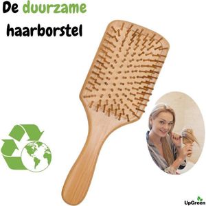 UpGreen® - Bamboe haarborstel – Medium - Paddle bursh – Vierkant – Duurzaamheid - Haarborstel – Houten borstel – Paddle – Borstel – Haarborstel antiklit – Haarborstel hout – Plasticvrij