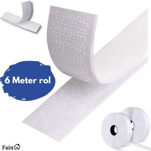 Klittenband zelfklevend – 2 x 6 Meter – Wit – Velcro – Extra sterk – Klittenband – Velcro klittenband zelfklevend – Klittenband tape – Velcro tape