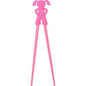 DongDong - Eetstokjes voor kinderen - Meisjes motief - 22.5 cm - Roze