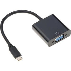 USB C naar VGA adapter kabel USB Type C voor o.a. Macbook / Chromebook / Acer / Dell / HP / Lenovo Zwart