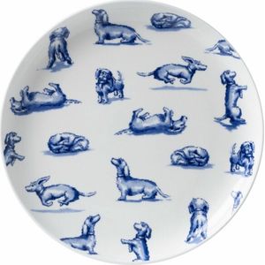 Ontbijt bordje Teckel Nhaans-sHeinen Delfts Blauws-sJanny van der Heijden| Souvenir