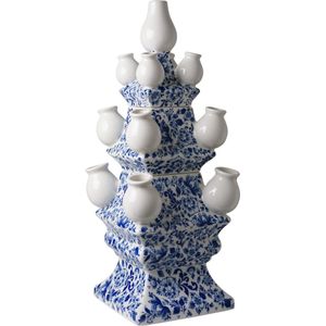 Heinen Delfts Blauw Tulpenvaas (3 Delig) Stapelgekte Porselein Blauwx (BxHxD)
