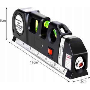 Ariko Laserwaterpas met Meetlint 250cm - 15 Meter Laser - 45 Graden hoek - incl batterijen