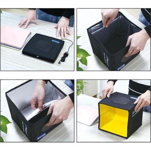 Puluz professionele fotostudio box – Fotobox – Fotostudio – Fotografie – Fotografie accessoires - 25 x 25 x 25 cm – LED verlichting – 6 kleuren achtergronden