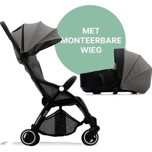 Hamilton by Yoop X1 Plus Kinderwagen – Buggy Inklapbaar met monteerbare Wieg – 2 in 1 Wandelwagen – MagicFold™ Technologie – Geschikt van 0 maanden tot 4 jaar – Tot 22 kg – Licht, Verstelbaar & Wendbaar – Grijs