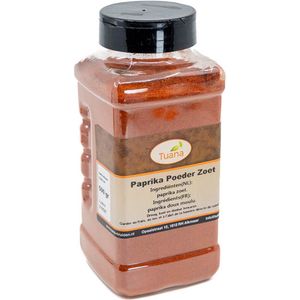 Tuana - Paprika Poeder Zoet - Strooibus 500 Gram - Kruiden Zonder Zout